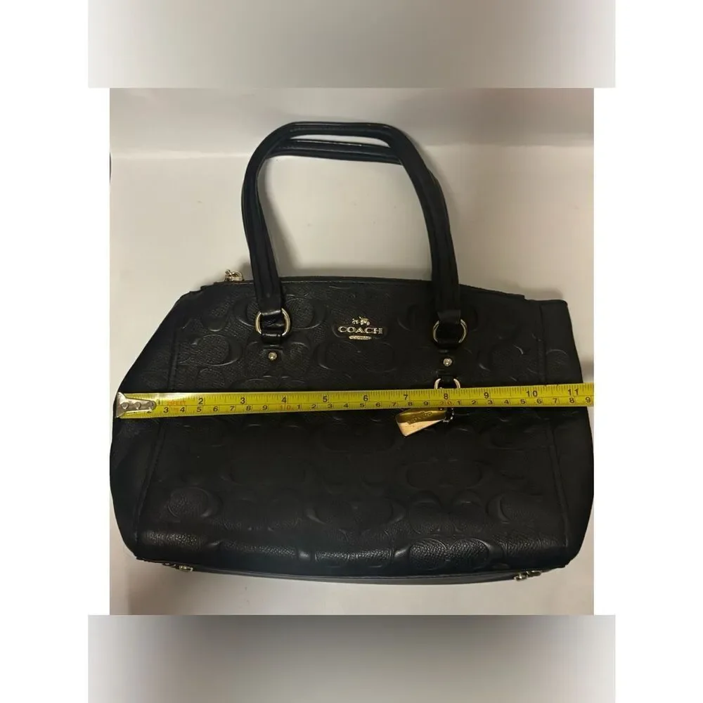 Rare~ Coach STANTON CARRYALL 26 IN SIGNATURE EMBOSSED Black LEATHER
